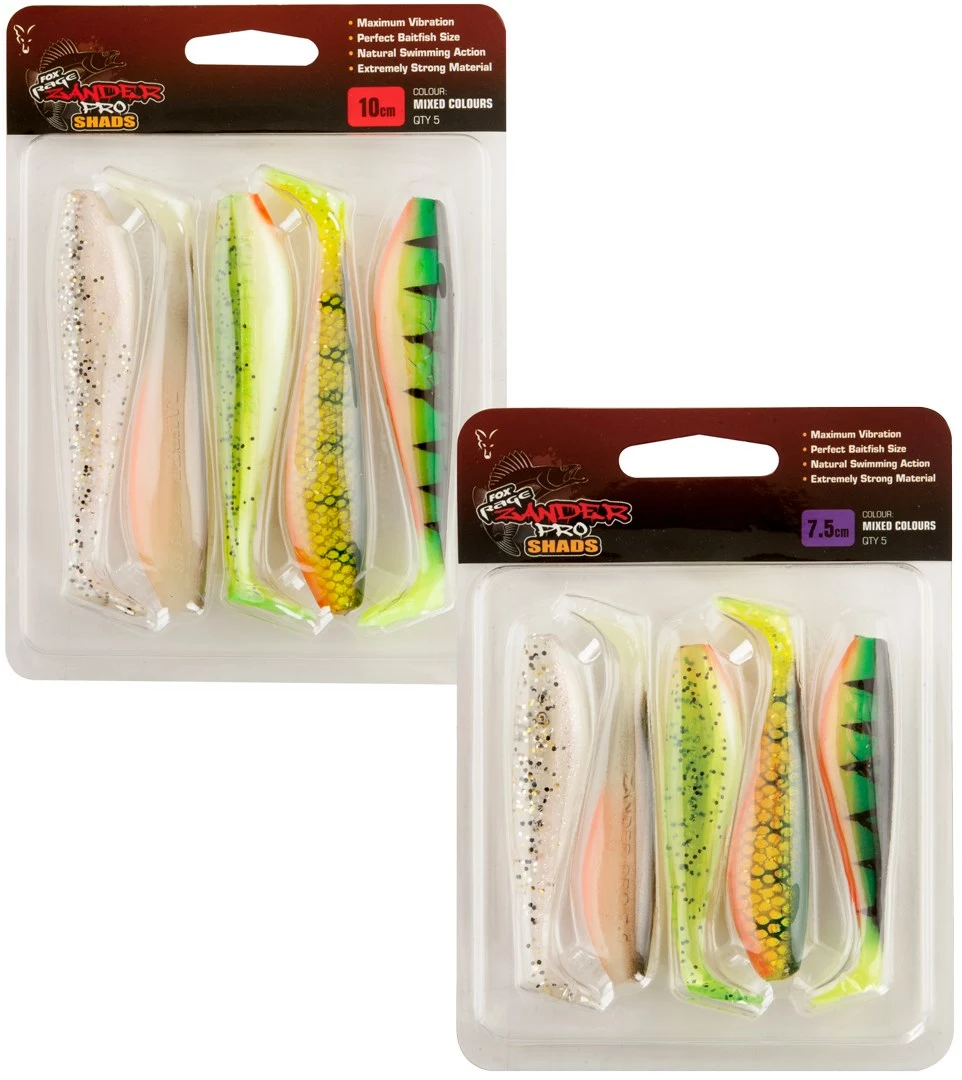 Fox Rage Zander Pro Shads Mixed Colour Packs 3 Fox Rage Zander Pro Shads Mixed Colour Packs